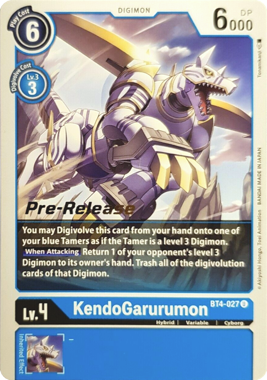 KendoGarurumon [BT4-027] [Great Legend Pre-Release Promos] | Play N Trade Winnipeg