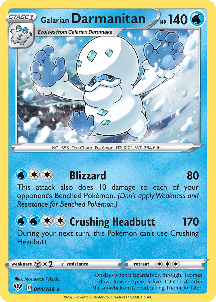 Galarian Darmanitan (044/189) (Cracked Ice Holo) (Theme Deck Exclusive) [Sword & Shield: Darkness Ablaze] | Play N Trade Winnipeg