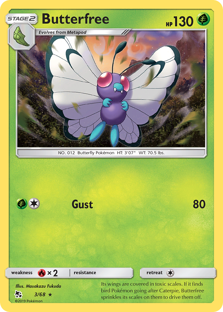 Butterfree (3/68) [Sun & Moon: Hidden Fates] | Play N Trade Winnipeg