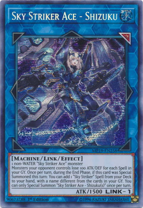 Sky Striker Ace - Shizuku [MP19-EN258] Prismatic Secret Rare | Play N Trade Winnipeg