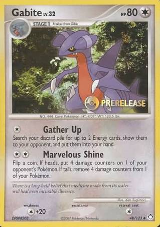 Gabite (48/123) (Prerelease Promo) [Diamond & Pearl: Black Star Promos] | Play N Trade Winnipeg