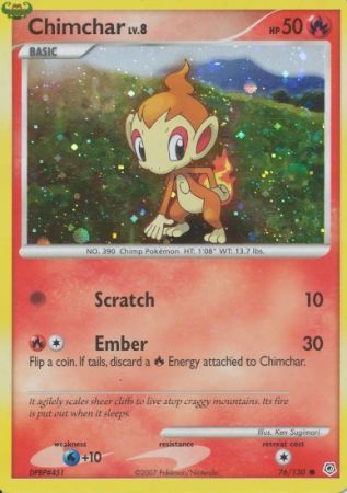 Chimchar (76/130) (Cosmos Holo) [Diamond & Pearl: Base Set] | Play N Trade Winnipeg