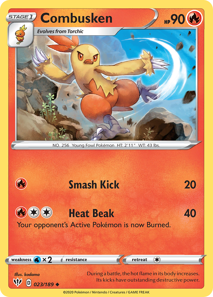 Combusken (023/189) [Sword & Shield: Darkness Ablaze] | Play N Trade Winnipeg