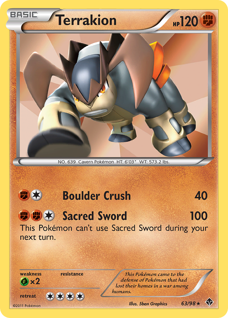 Terrakion (63/98) [Black & White: Emerging Powers] | Play N Trade Winnipeg