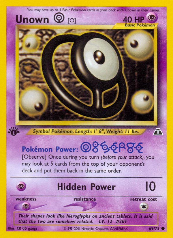 Unown [O] (69/75) [Neo Discovery 1st Edition] | Play N Trade Winnipeg