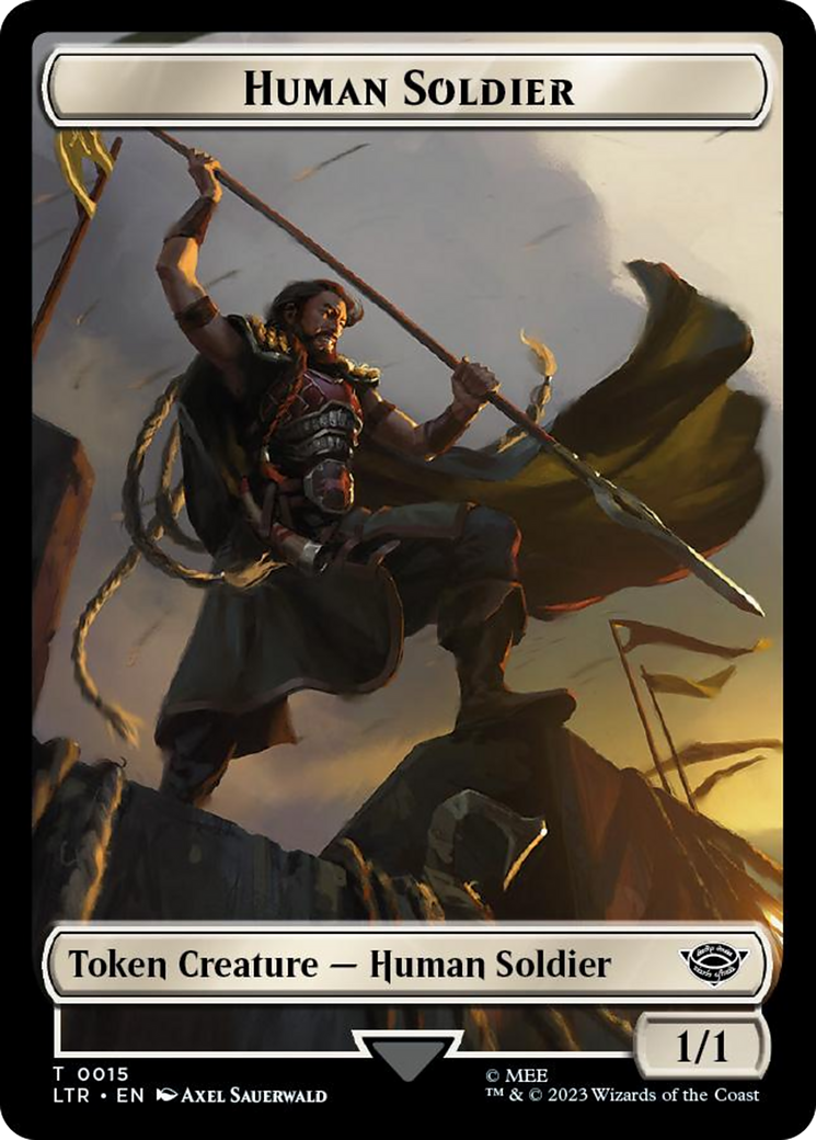 Human Soldier (0015) // Food (0024) Double-Sided Token (Surge Foil) [The Lord of the Rings: Tales of Middle-Earth Tokens] | Play N Trade Winnipeg