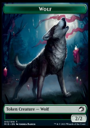 Wolf // Beast (008) Double-sided Token [Innistrad: Midnight Hunt Tokens] | Play N Trade Winnipeg