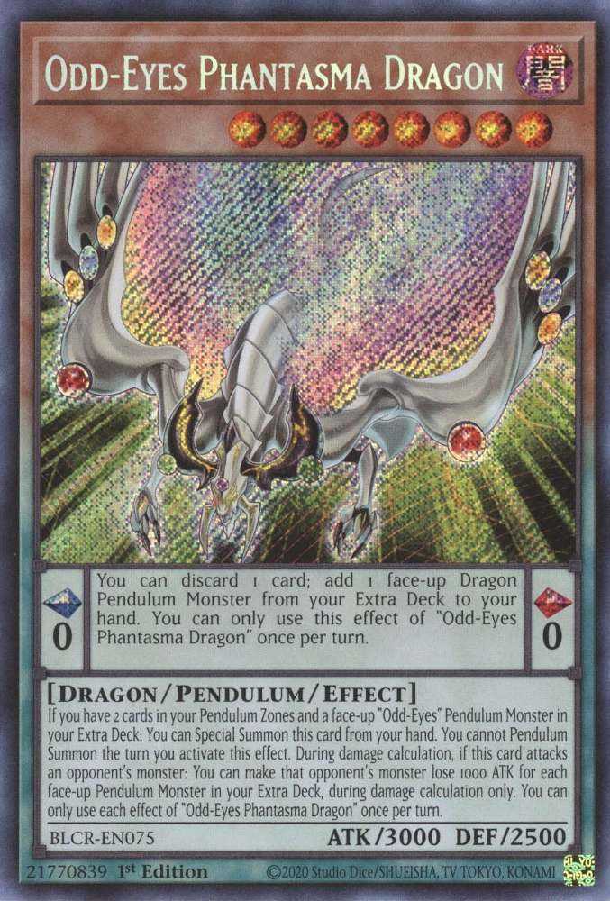 Odd-Eyes Phantasma Dragon [BLCR-EN075] Secret Rare | Play N Trade Winnipeg