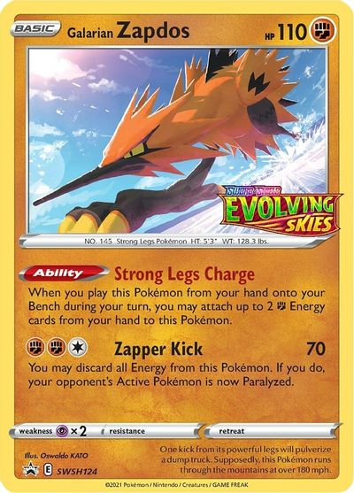 Galarian Zapdos (SWSH124) (Prerelease Promo) [Sword & Shield: Black Star Promos] | Play N Trade Winnipeg