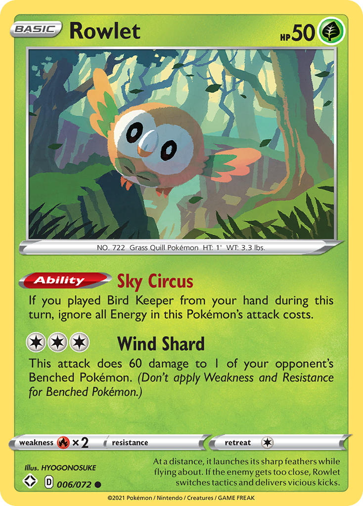 Rowlet (006/072) [Sword & Shield: Shining Fates] | Play N Trade Winnipeg