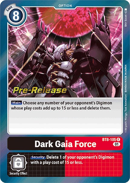Dark Gaia Force [BT8-105] [New Awakening Pre-Release Cards] | Play N Trade Winnipeg