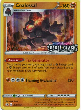 Coalossal (SWSH024) (Staff Prerelease Promo) [Sword & Shield: Black Star Promos] | Play N Trade Winnipeg