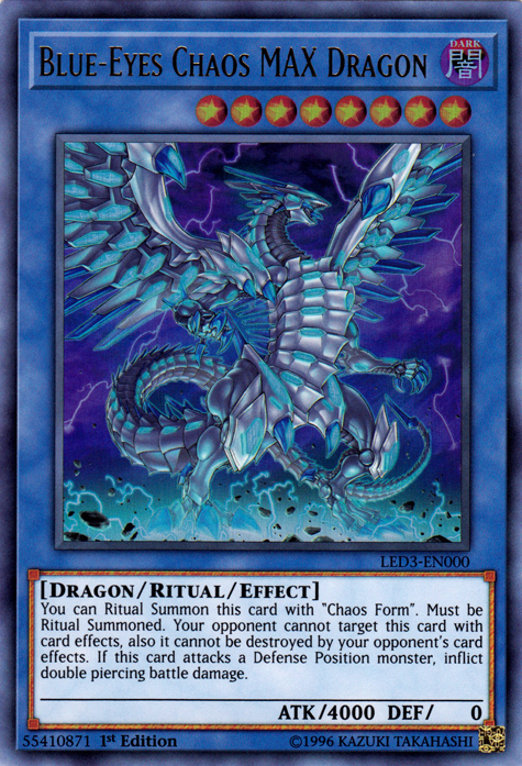 Blue-Eyes Chaos MAX Dragon [LED3-EN000] Ultra Rare | Play N Trade Winnipeg