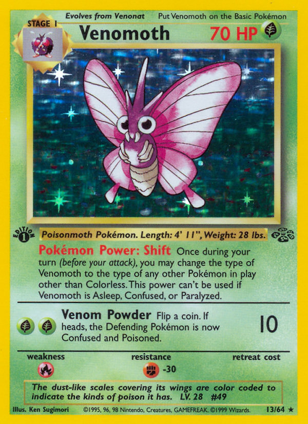 Venomoth (13/64) [Jungle 1st Edition] | Play N Trade Winnipeg