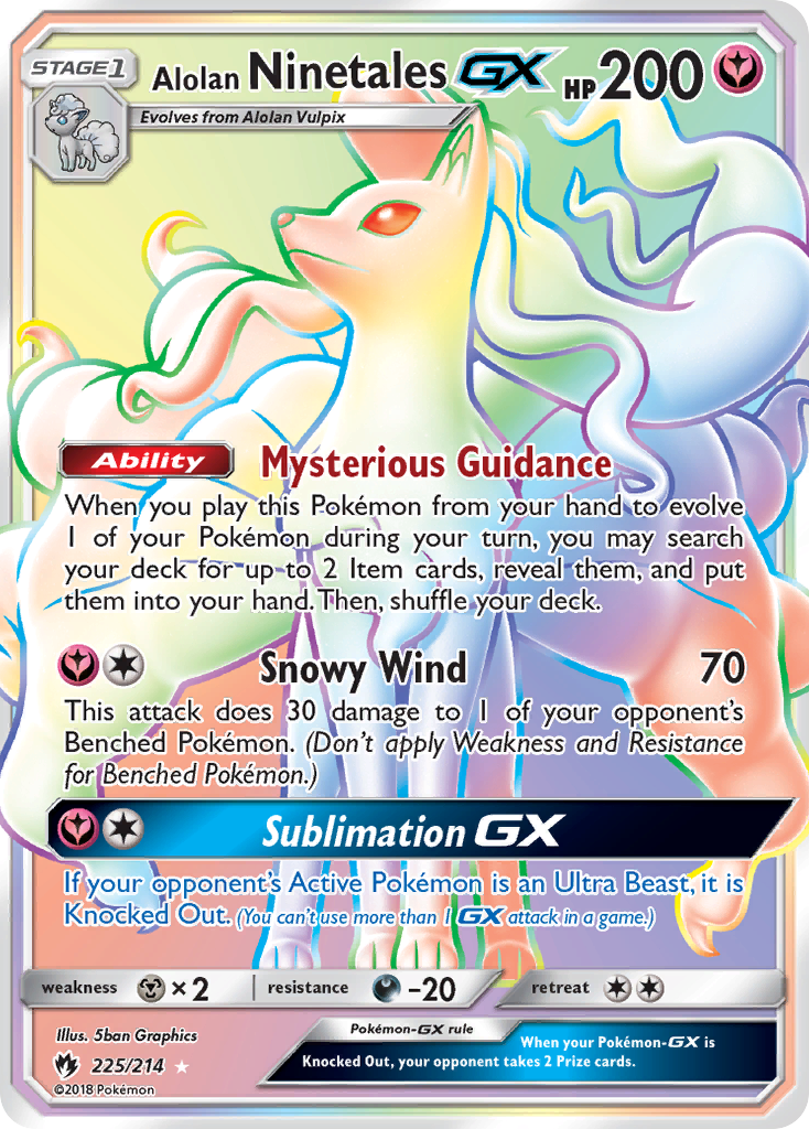 Alolan Ninetales GX (225/214) [Sun & Moon: Lost Thunder] | Play N Trade Winnipeg