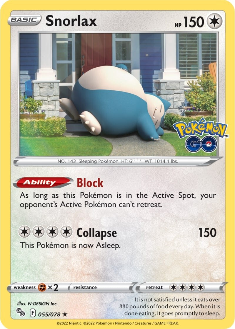 Snorlax (055/078) [Pokémon GO] | Play N Trade Winnipeg