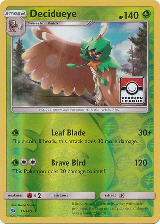 Decidueye (11/149) (League Promo) [Sun & Moon: Base Set] | Play N Trade Winnipeg