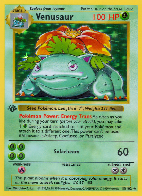 Venusaur (15/102) (Shadowless) [Base Set 1st Edition] | Play N Trade Winnipeg