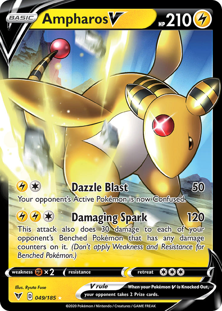 Ampharos V (049/185) [Sword & Shield: Vivid Voltage] | Play N Trade Winnipeg