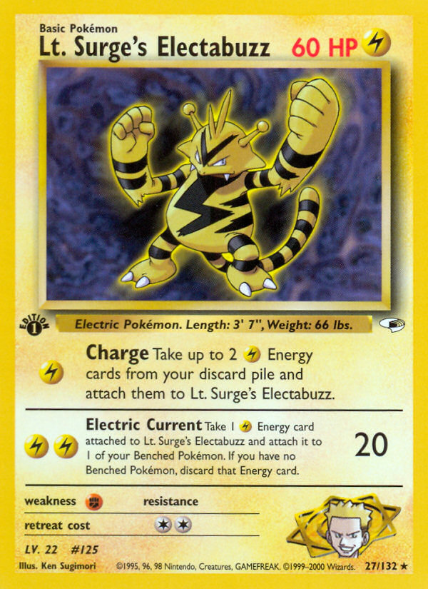 Lt. Surge's Electabuzz (27/132) [Gym Heroes 1st Edition] | Play N Trade Winnipeg
