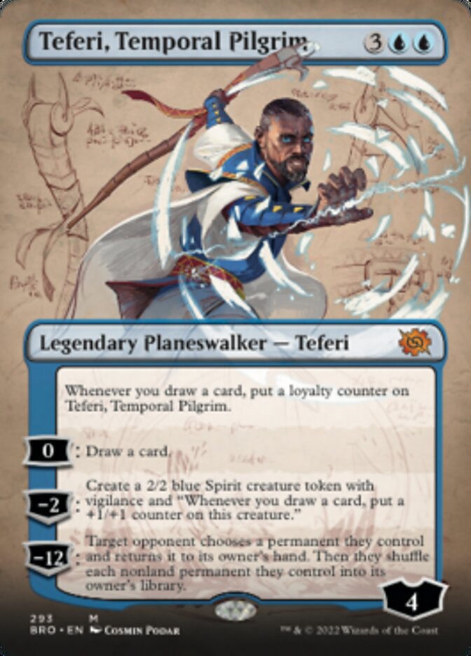 Teferi, Temporal Pilgrim (Borderless Alternate Art) [The Brothers' War] | Play N Trade Winnipeg