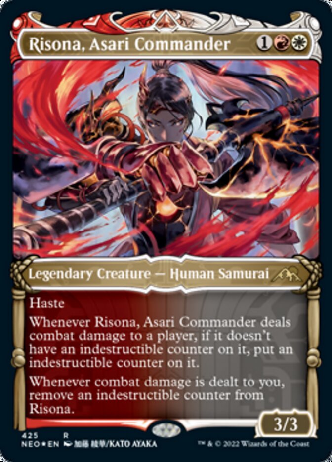 Risona, Asari Commander (Showcase) (Foil Etched) [Kamigawa: Neon Dynasty] | Play N Trade Winnipeg