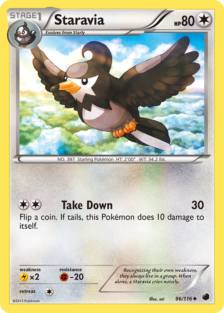 Staravia (96/116) [Black & White: Plasma Freeze] | Play N Trade Winnipeg