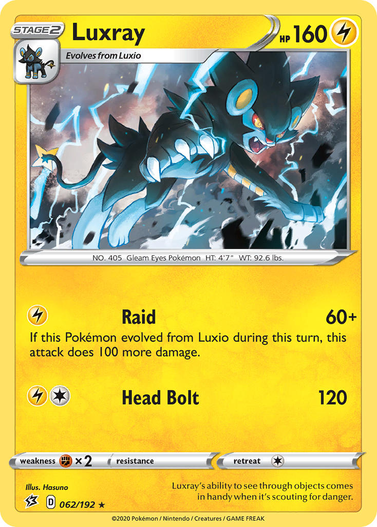 Luxray (062/192) (Theme Deck Exclusive) [Sword & Shield: Rebel Clash] | Play N Trade Winnipeg