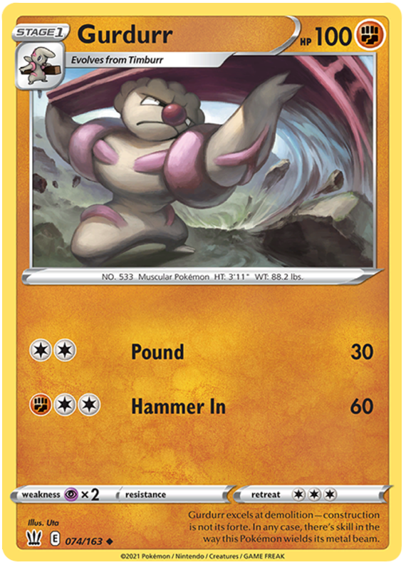 Gurdurr (074/163) [Sword & Shield: Battle Styles] | Play N Trade Winnipeg