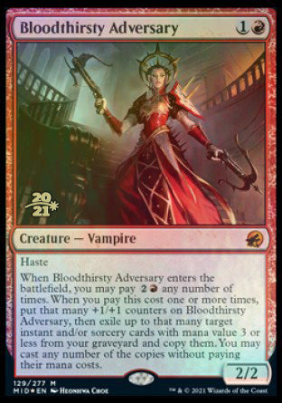 Bloodthirsty Adversary [Innistrad: Midnight Hunt Prerelease Promos] | Play N Trade Winnipeg