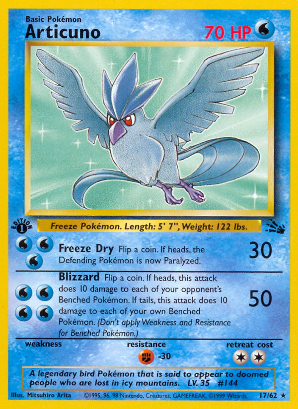 Articuno (17/62) [Fossil 1st Edition] | Play N Trade Winnipeg