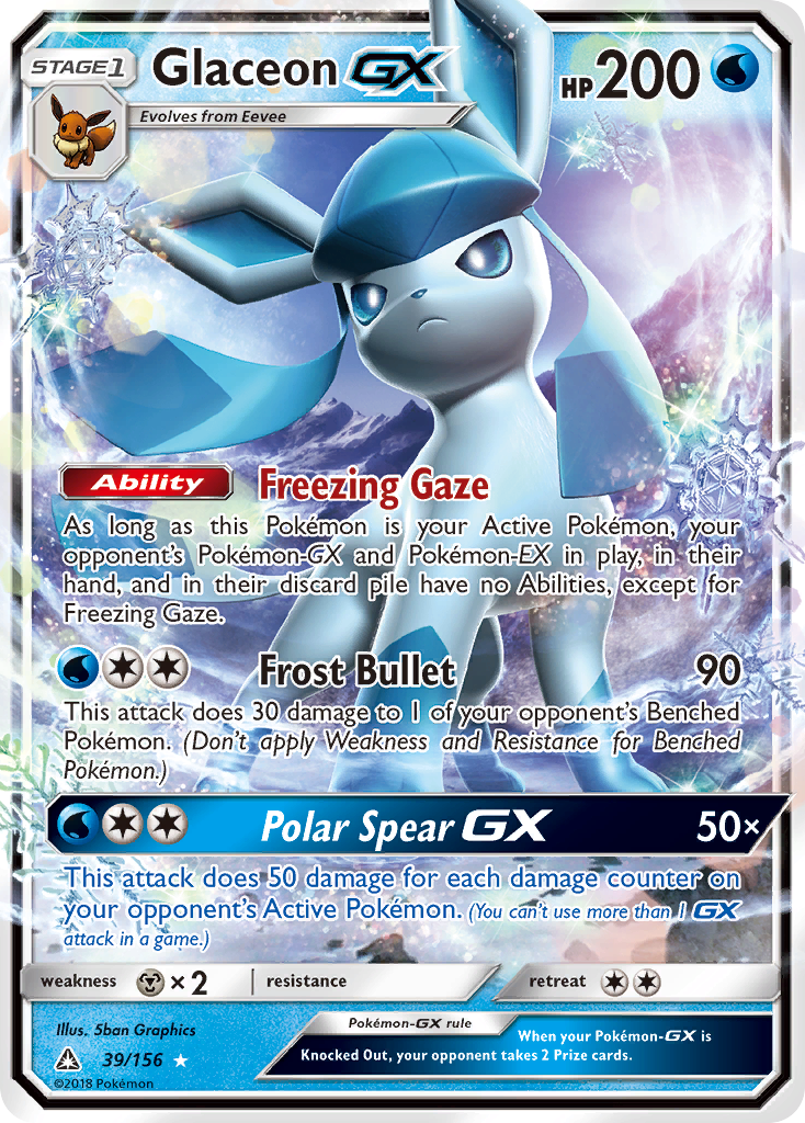 Glaceon GX (39/156) [Sun & Moon: Ultra Prism] | Play N Trade Winnipeg