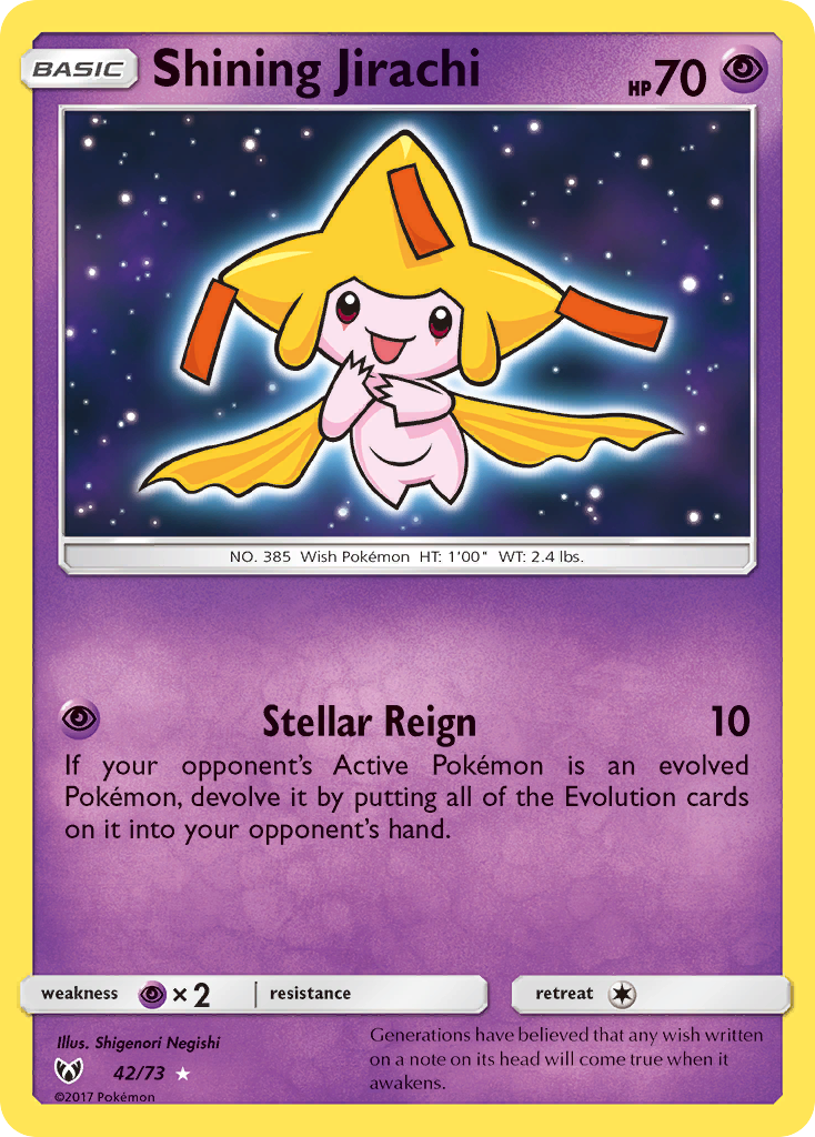 Shining Jirachi (42/73) [Sun & Moon: Shining Legends] | Play N Trade Winnipeg