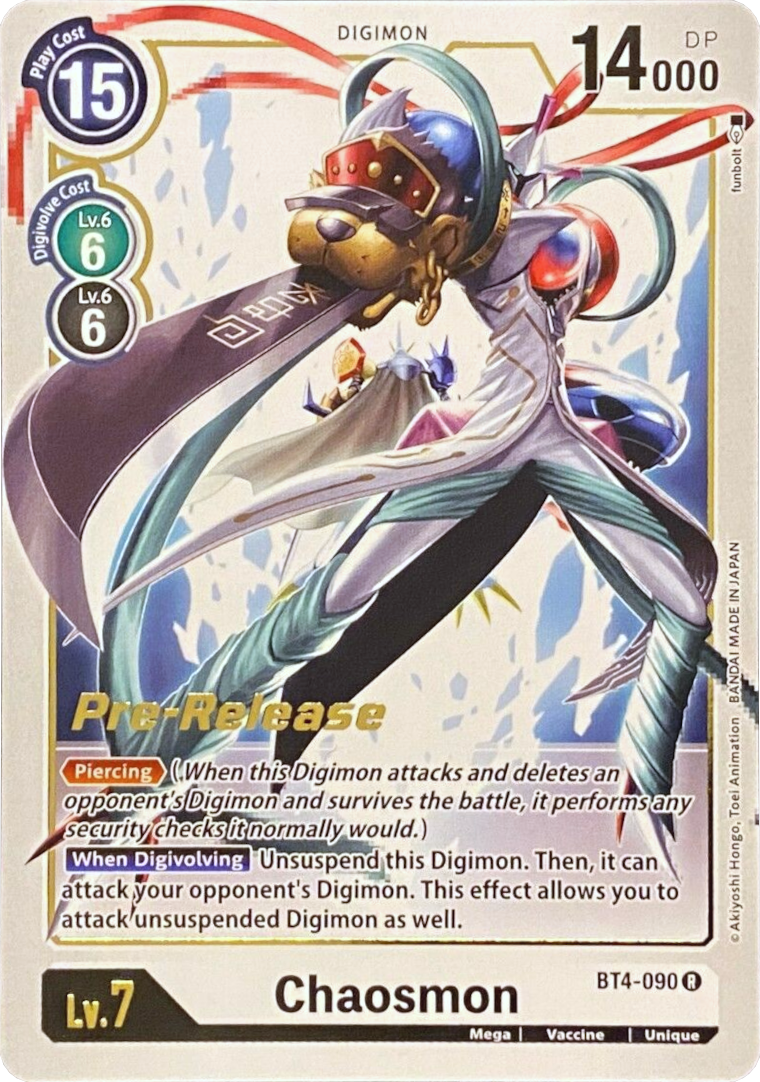 Chaosmon [BT4-090] [Great Legend Pre-Release Promos] | Play N Trade Winnipeg