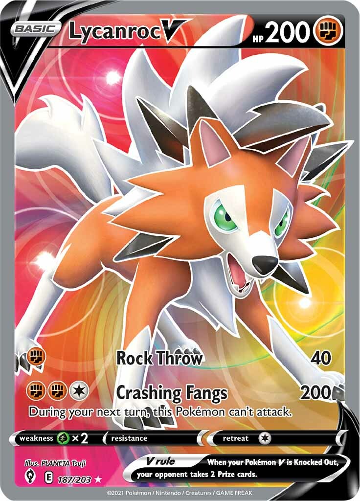 Lycanroc V (187/203) [Sword & Shield: Evolving Skies] | Play N Trade Winnipeg