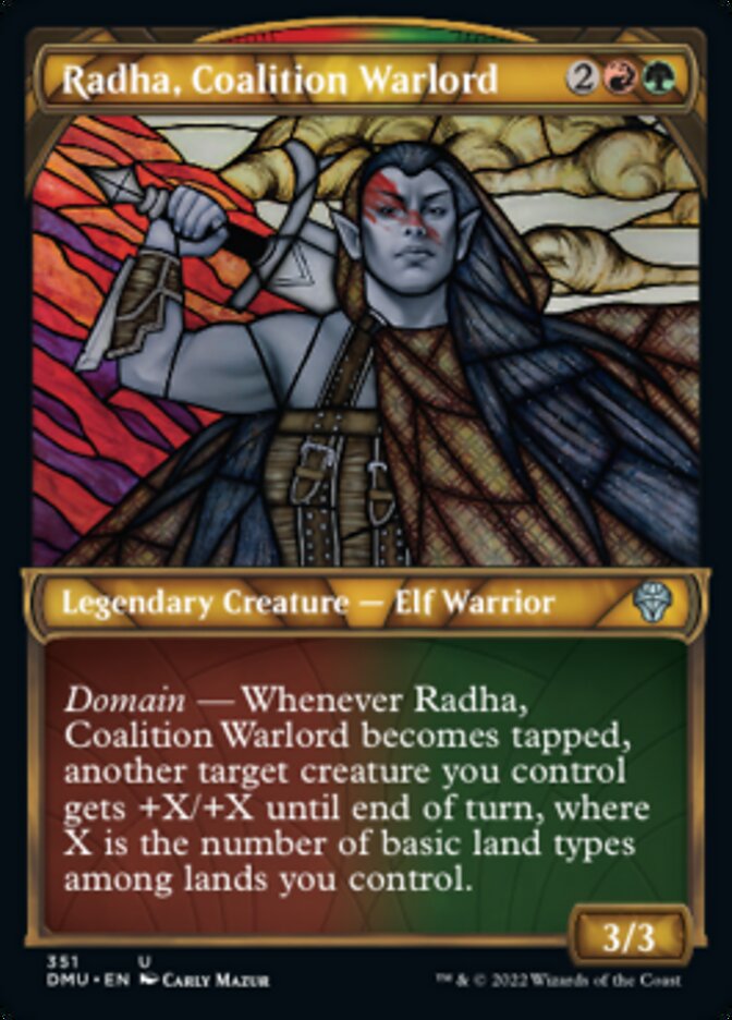 Radha, Coalition Warlord (Showcase Textured) [Dominaria United] | Play N Trade Winnipeg