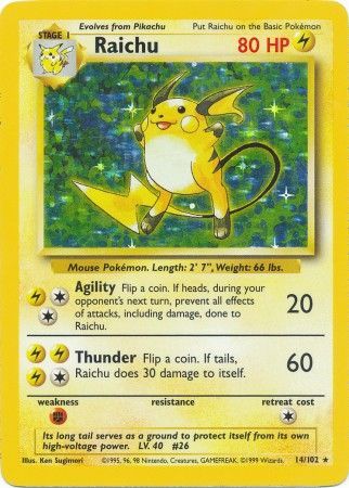 Raichu (14/102) [Base Set Unlimited] | Play N Trade Winnipeg