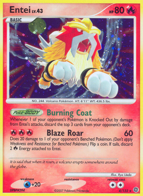 Entei (4/132) (Cracked Ice Holo) [Diamond & Pearl: Secret Wonders] | Play N Trade Winnipeg