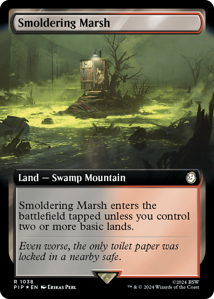 Smoldering Marsh (Extended Art) (Surge Foil) [Fallout] | Play N Trade Winnipeg