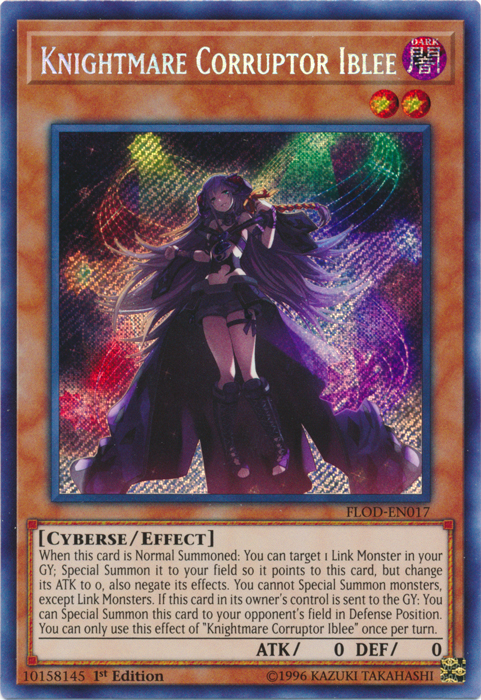 Knightmare Corruptor Iblee [FLOD-EN017] Secret Rare | Play N Trade Winnipeg