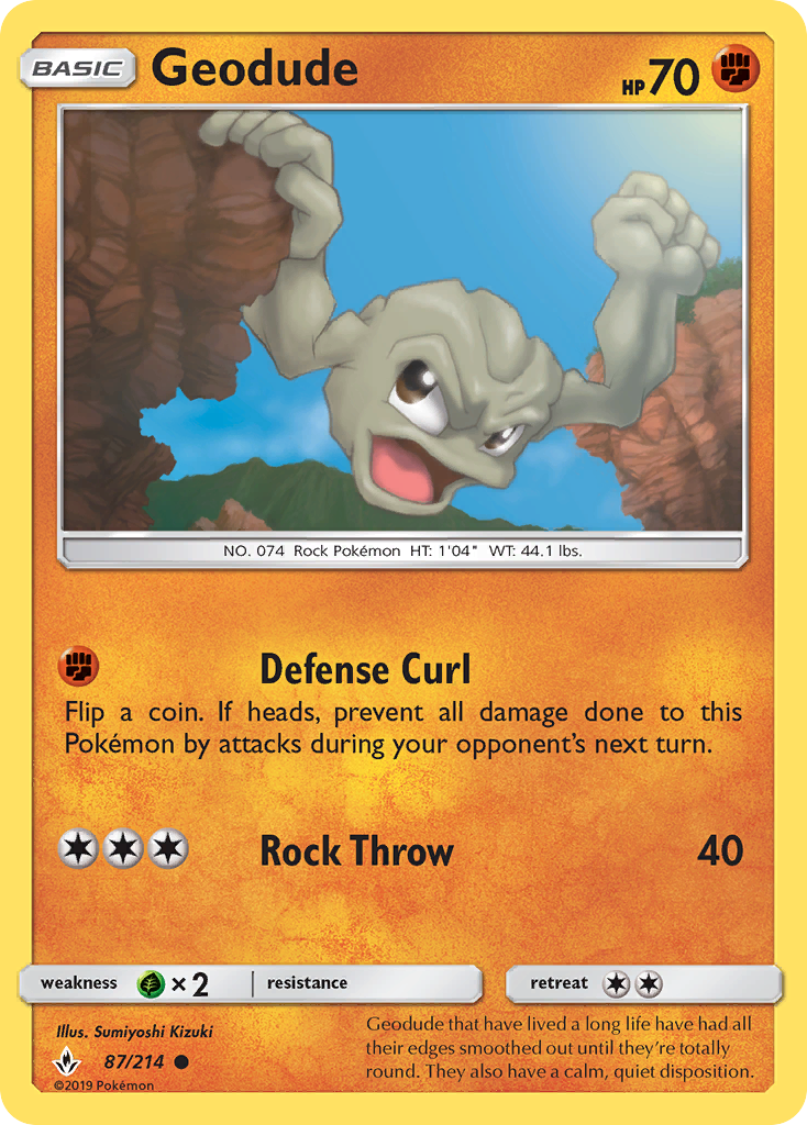 Geodude (87/214) [Sun & Moon: Unbroken Bonds] | Play N Trade Winnipeg