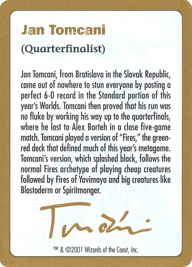 Jan Tomcani Bio [World Championship Decks 2001] | Play N Trade Winnipeg