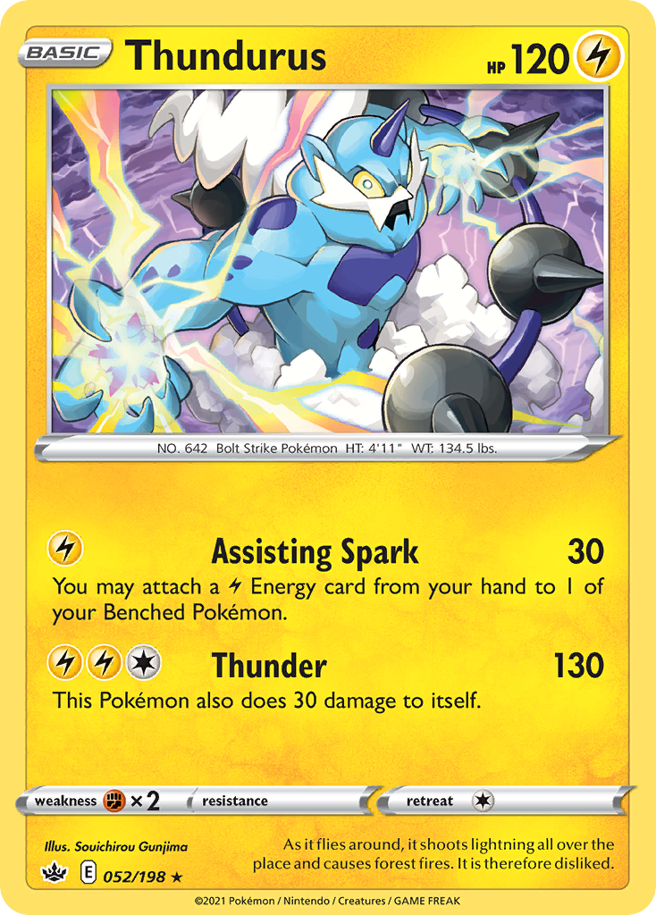 Thundurus (052/198) (Theme Deck Exclusive) [Sword & Shield: Chilling Reign] | Play N Trade Winnipeg