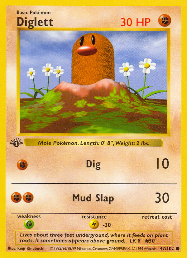 Diglett (47/102) (Shadowless) [Base Set 1st Edition] | Play N Trade Winnipeg