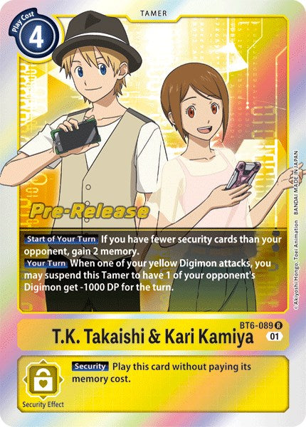 T.K. Takaishi & Kari Kamiya [BT6-089] [Double Diamond Pre-Release Cards] | Play N Trade Winnipeg