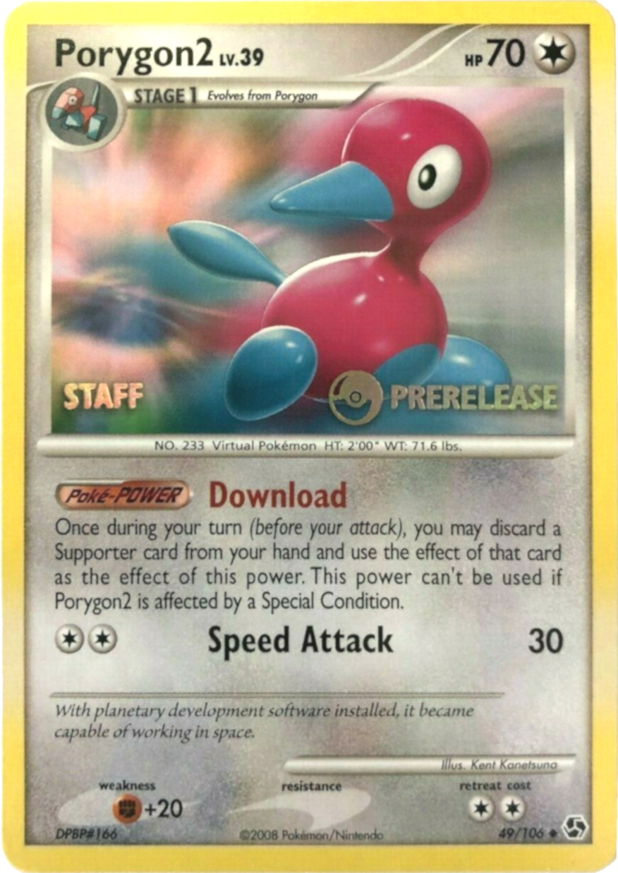 Porygon2 (49/106) (Staff Prerelease Promo) [Diamond & Pearl: Black Star Promos] | Play N Trade Winnipeg