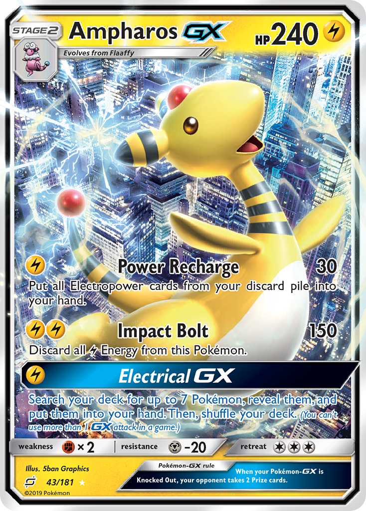 Ampharos GX (43/181) [Sun & Moon: Team Up] | Play N Trade Winnipeg