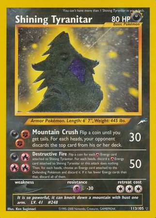 Shining Tyranitar (113/105) [Neo Destiny Unlimited] | Play N Trade Winnipeg