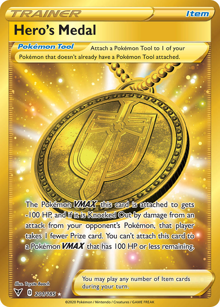 Hero's Medal (201/185) [Sword & Shield: Vivid Voltage] | Play N Trade Winnipeg