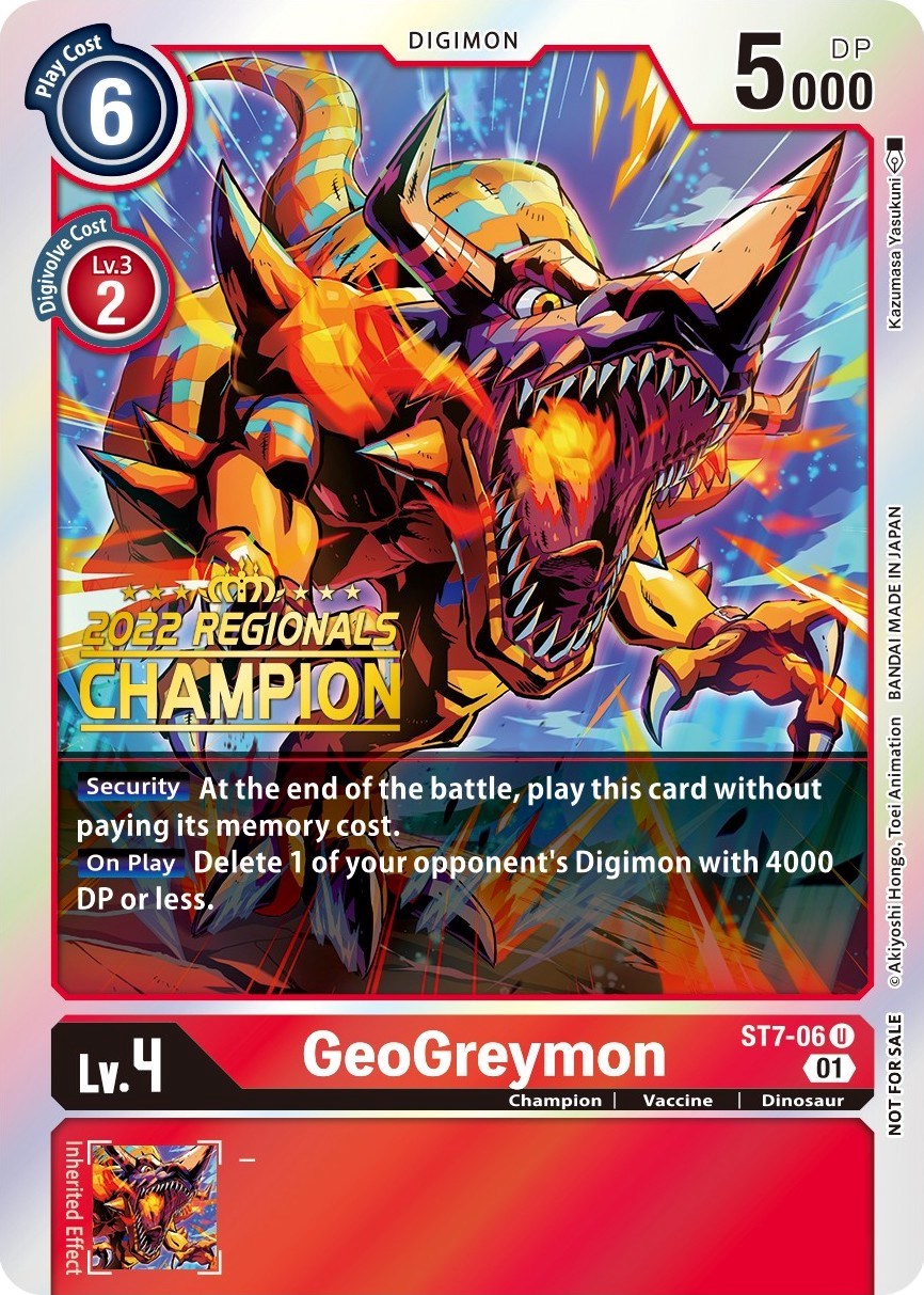 GeoGreymon [ST7-06] (2022 Championship Offline Regional) (Online Champion) [Starter Deck: Gallantmon Promos] | Play N Trade Winnipeg